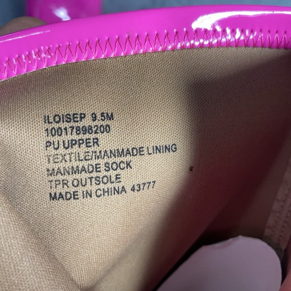 Wild Pair Boots Womens 9.5 Medium Pink Patent Booties Chunky Heel Party Shoes - Picture 8 of 13